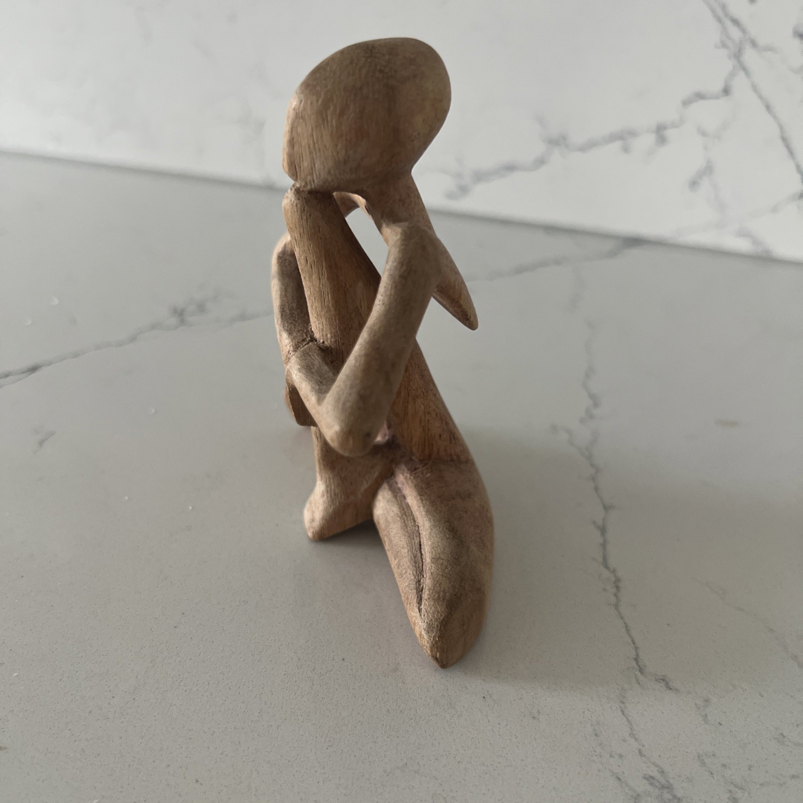 4¿ Wood Praying Yoga Human Sculpture