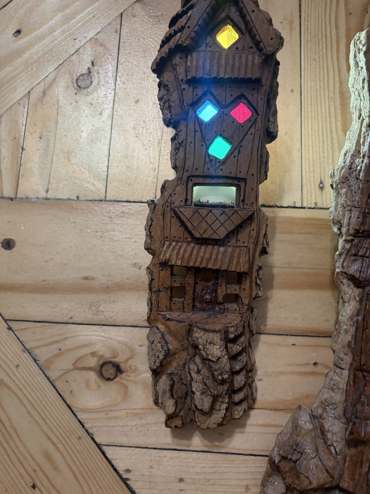 SALE!! VTG Wood BARK Carved Wall Art BY “SALTY” Of AZ!! Intricate OOAK!! Set(2)