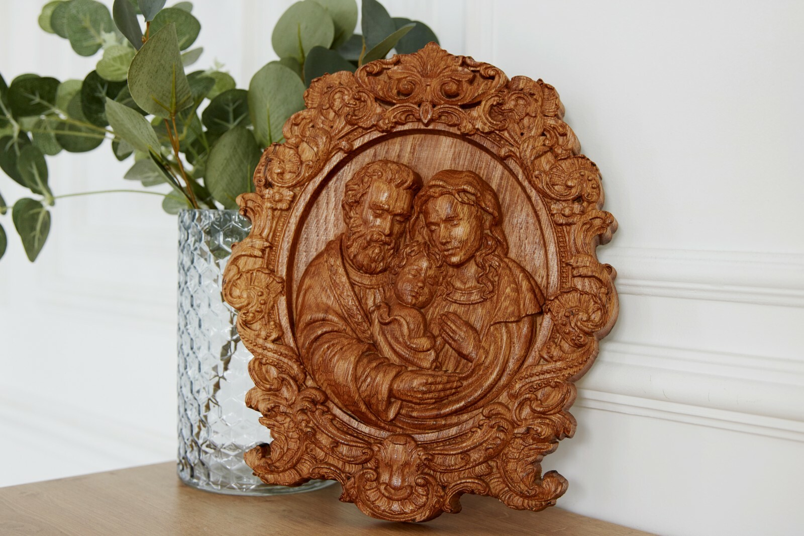 Handmade modern home decor Holy Family housewarming christian catolic gift