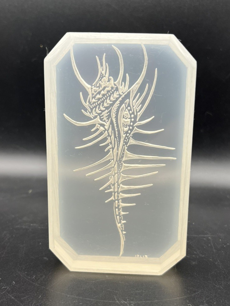 Vintage Lucite Acrylic Reverse Carved Venus Comb Murex Shell, Cool Art Piece!