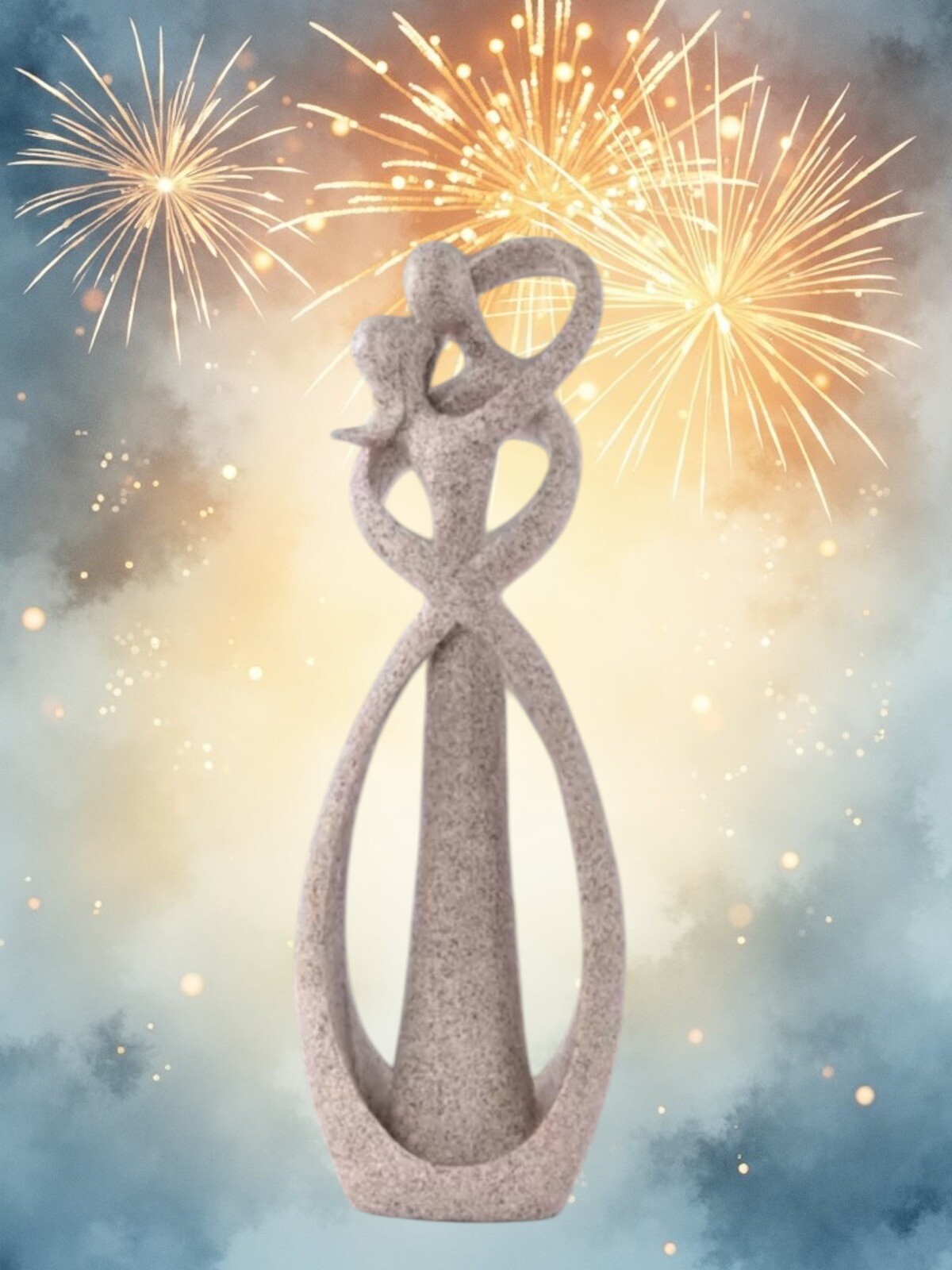 1PC Modern Abstract Wedding Couple Hugging Kissing Sculpture Home Decor Statue