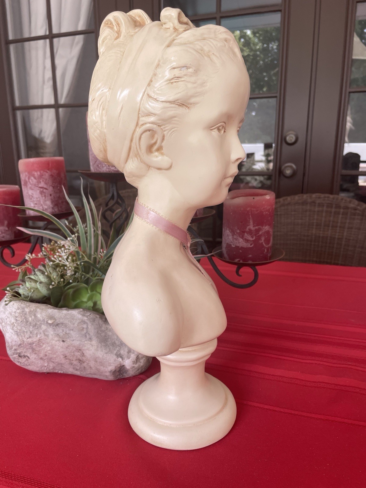 Reproduction 20th Century Bust Ceramic Jean Antoine Houdon 16”