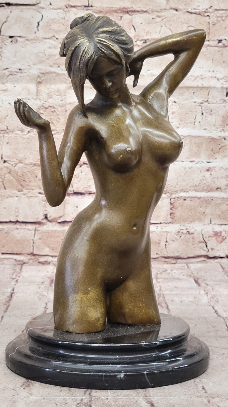 Collectible Art Deco Sculpture Nude Woman Female Body Bronze Figurine Art Decor