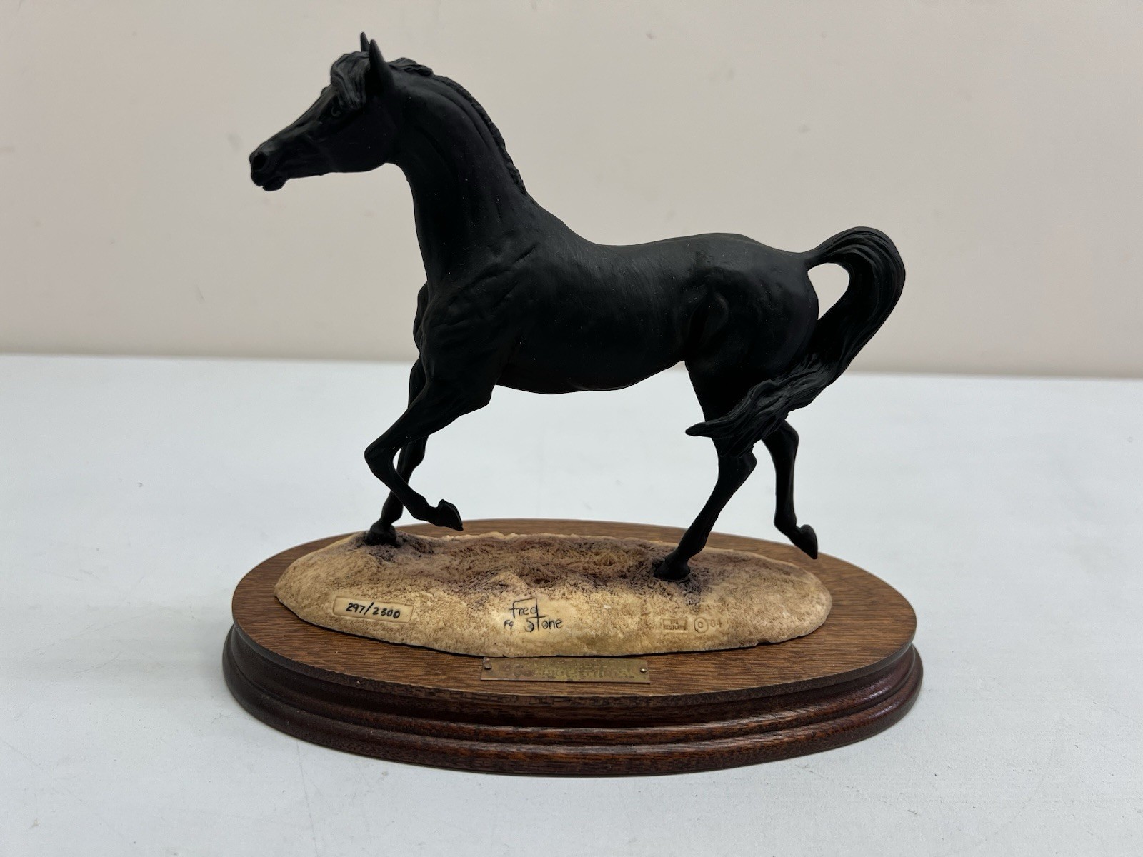 Fred Stone Hand Painted Black Stallion Figurine #297 of 2500