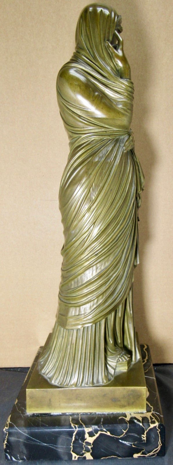 PUDICITY CLASSICAL ROMAN BRONZE STATUE P. CHIAPPARELLI 1860&rsquo;S 16.5 INCHS EX.COND