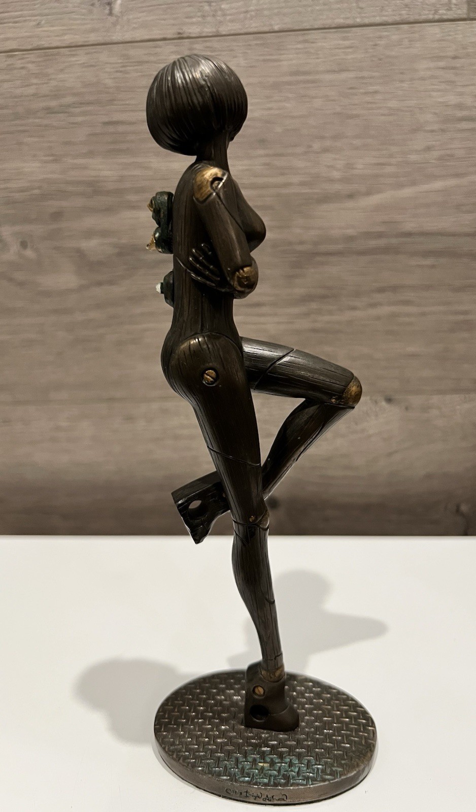 Sexy Robot In Heels Standing On One Leg Brown with Bronze High Lights 8.5”