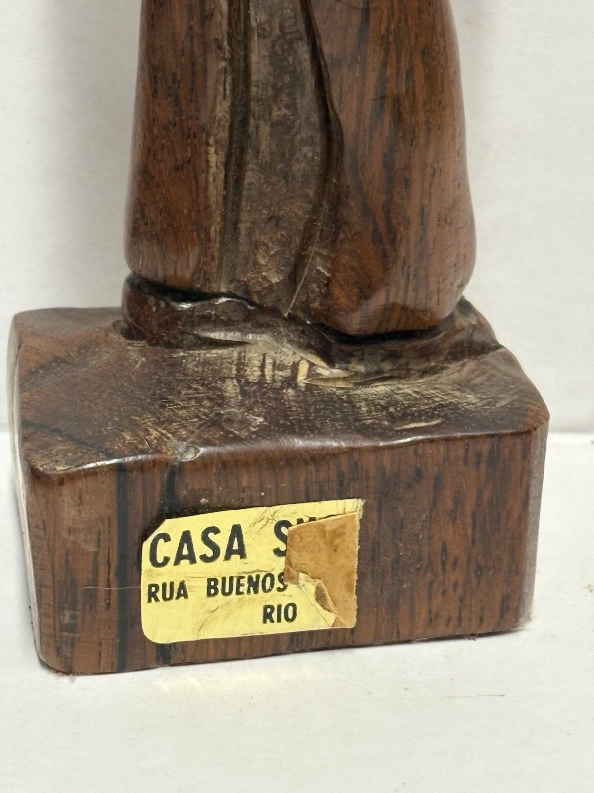 Figurine Sculpture Statue Old Traveling Man Brazil figurine 9 in Wood