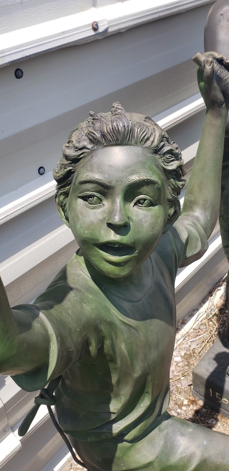 Free Standing Bronze Sculpture of Young Boy Flying a Kite GA11018