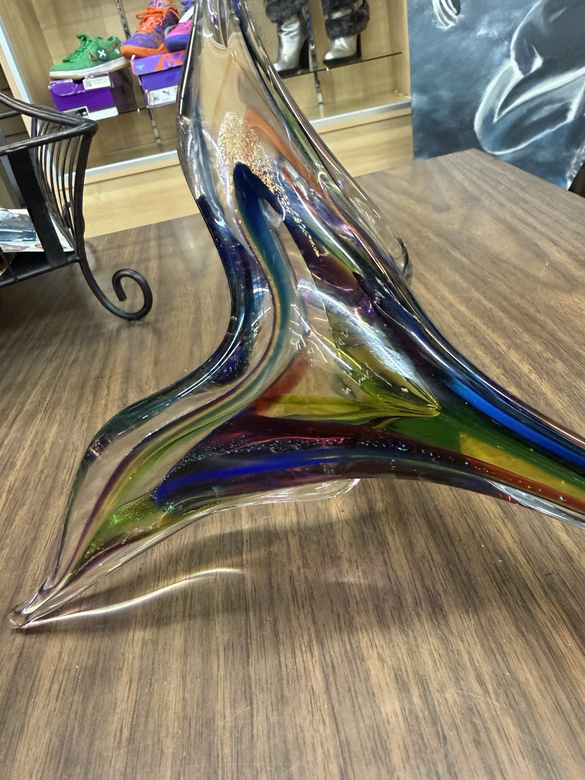 David Goldhagen Handblown Colored Flower Sculpture 15in