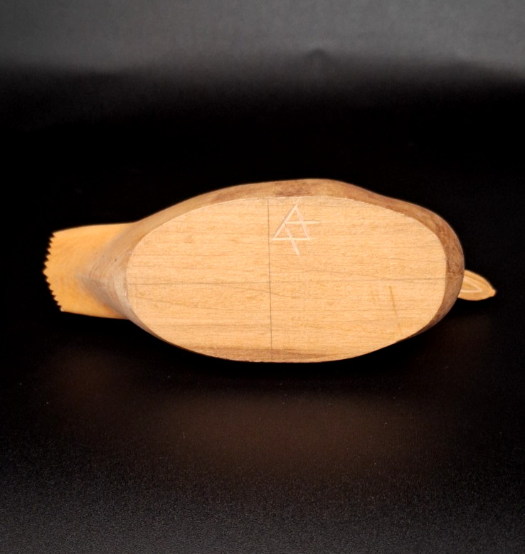 Vintage Hand Carved Solid Wood Duck – Signed – Stained