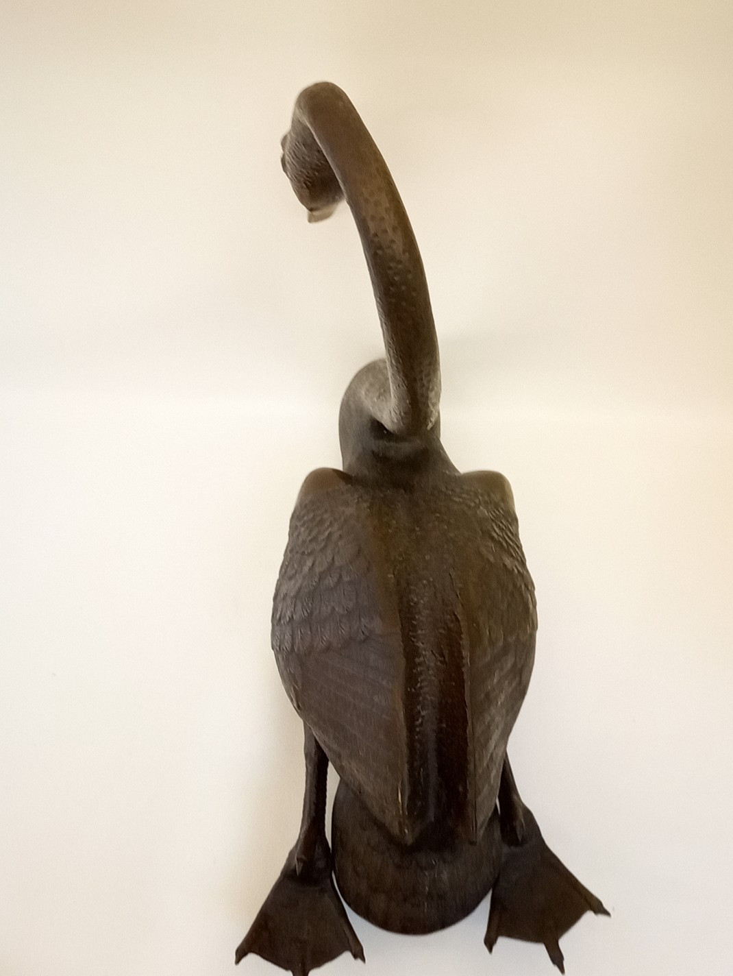 Vintage solid bronze swan sculpture indoor outdoor beautiful detail