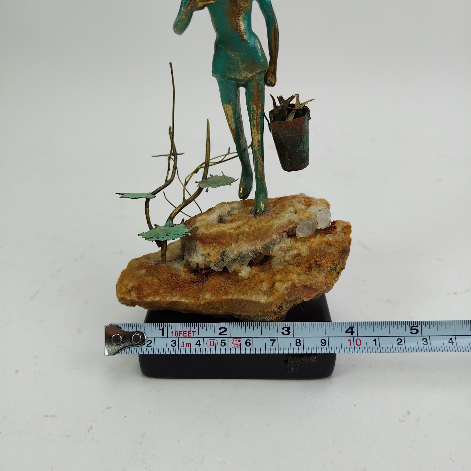 Malcolm Moran Bronze Sculpture Fishing Boy Figurine Signed MCM Art Vintage 1972