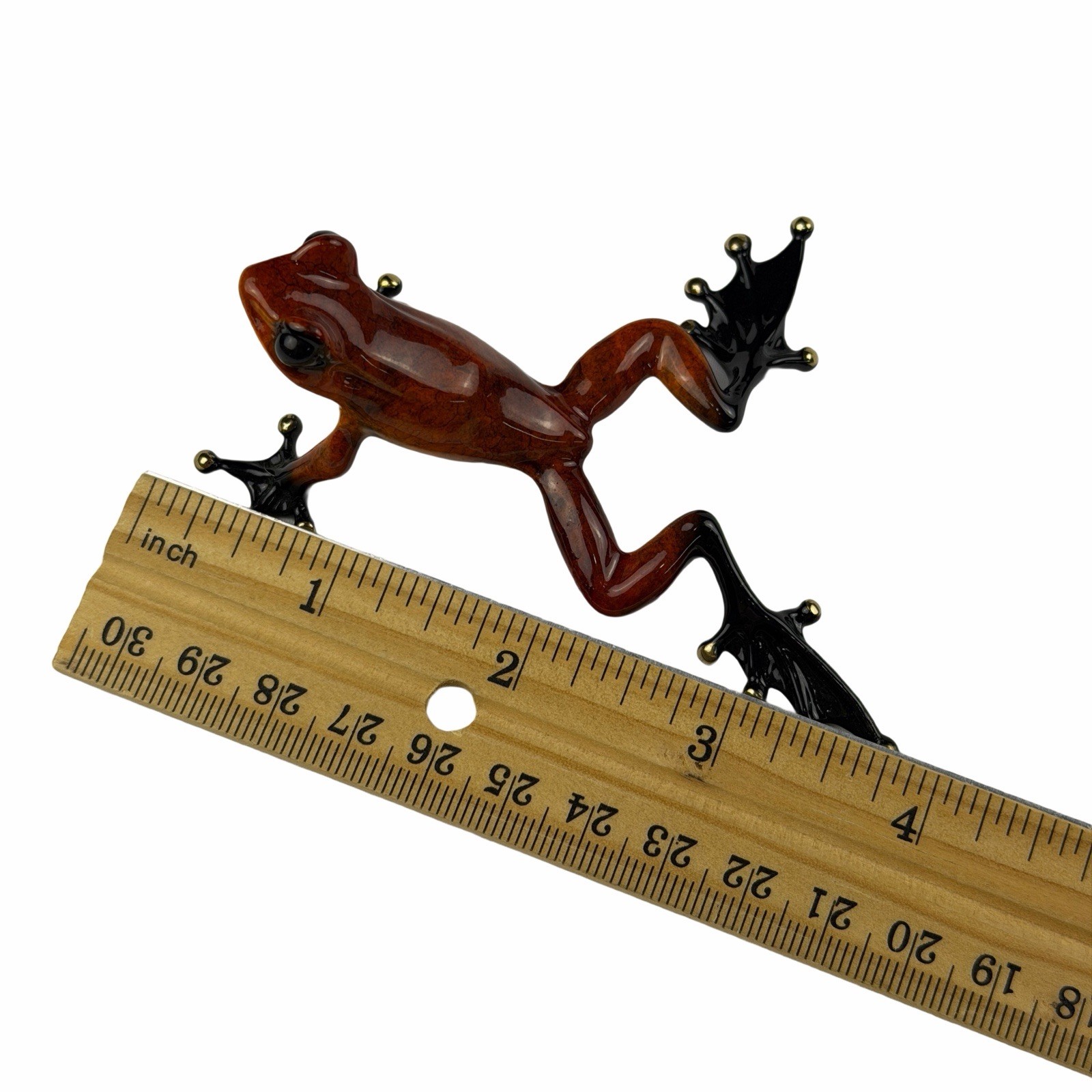 Sunset Frogman Mini Bronze Sculpture by Tim Cotterill 3.75” Frog Red
