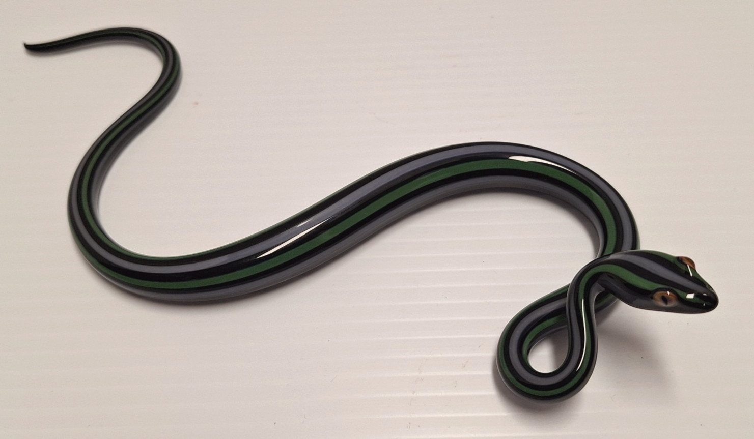 Scott Bisson Art Glass Snake Sculpture Figurine Signed & Dated 2013 Excellent