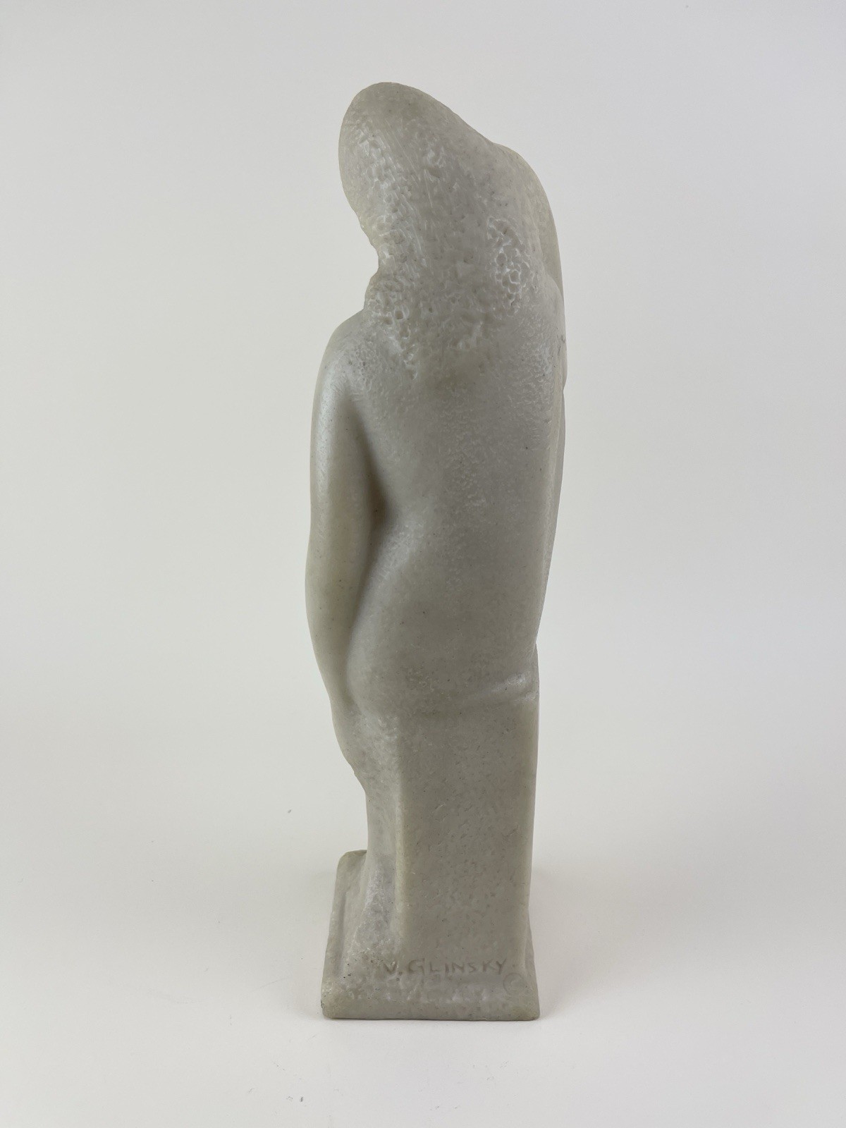 V Glinsky Nude Female Sculpture ‘The River’ 1960’s MCM Modernist Vintage 12”
