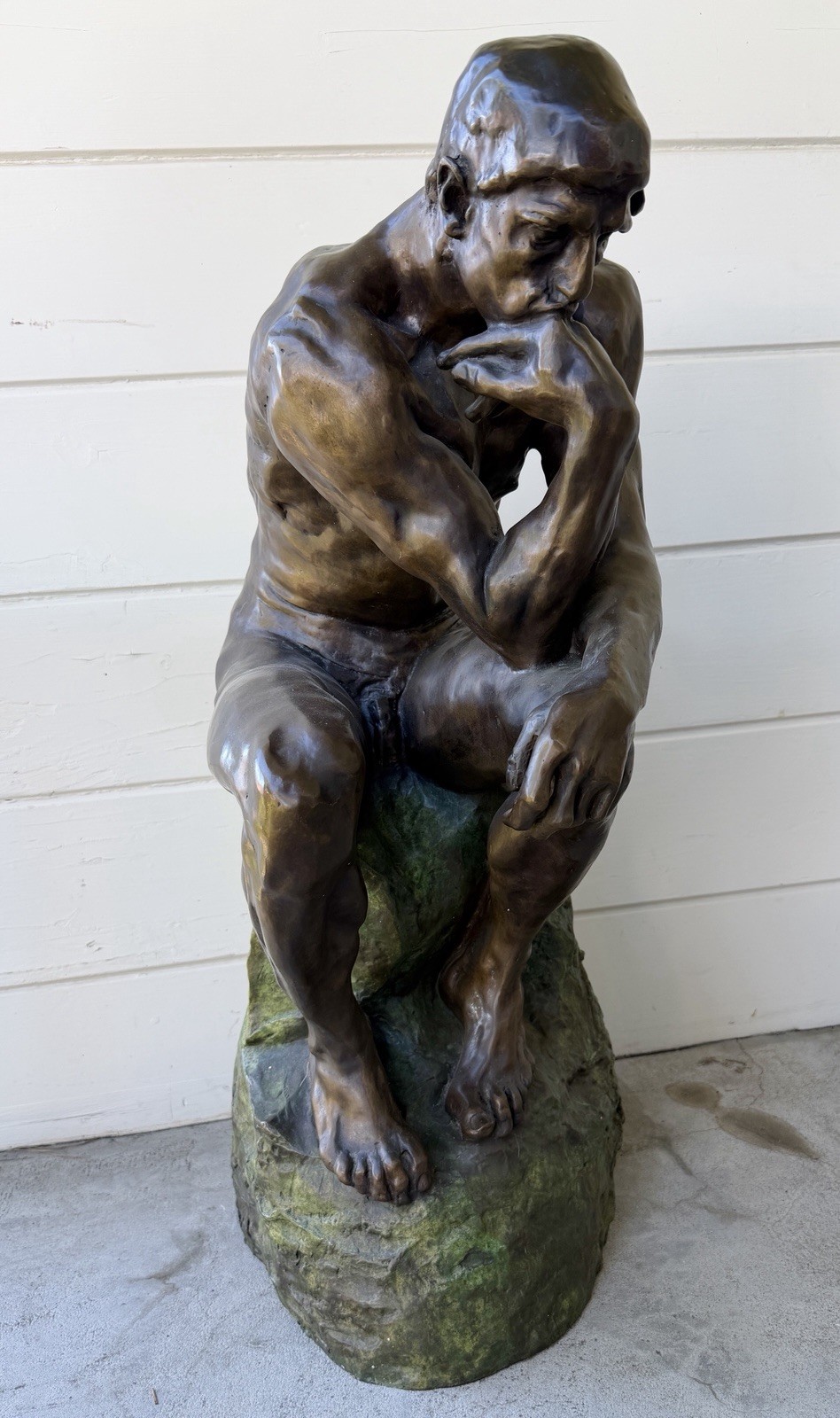 Antique Barbedienne Foundry Rodin Le Penseur “ The Thinker” 32” Bronze Sculpture