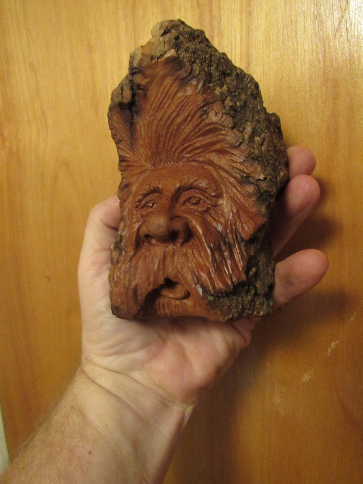 Wood Spirit Carving Wood Spirit Bark Spirit Tree Spirit Gnome Wizard #8