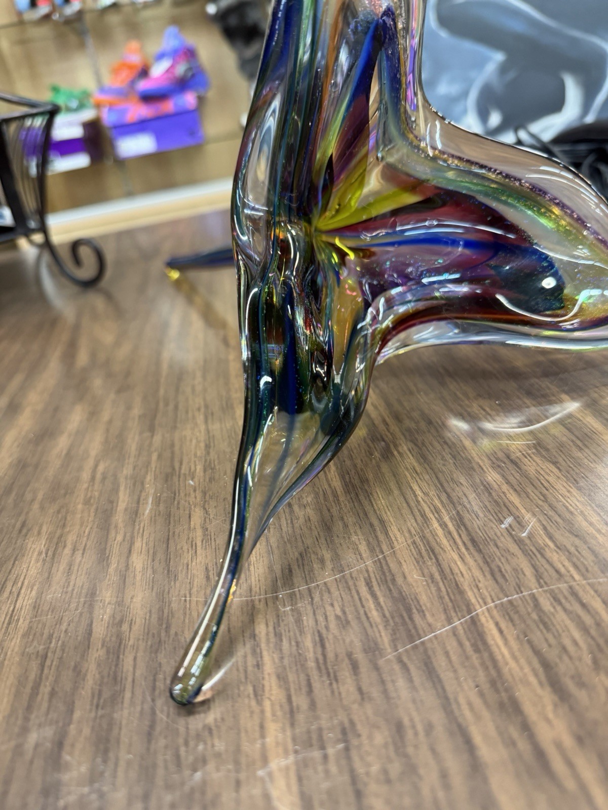 David Goldhagen Handblown Colored Flower Sculpture 15in