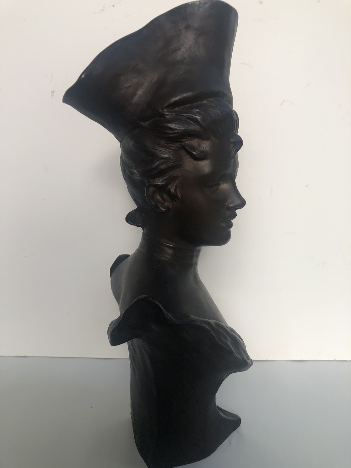 Antique 19C Georges Van Der Straeten Bronze “Theresa” Paris France Foundry Seal