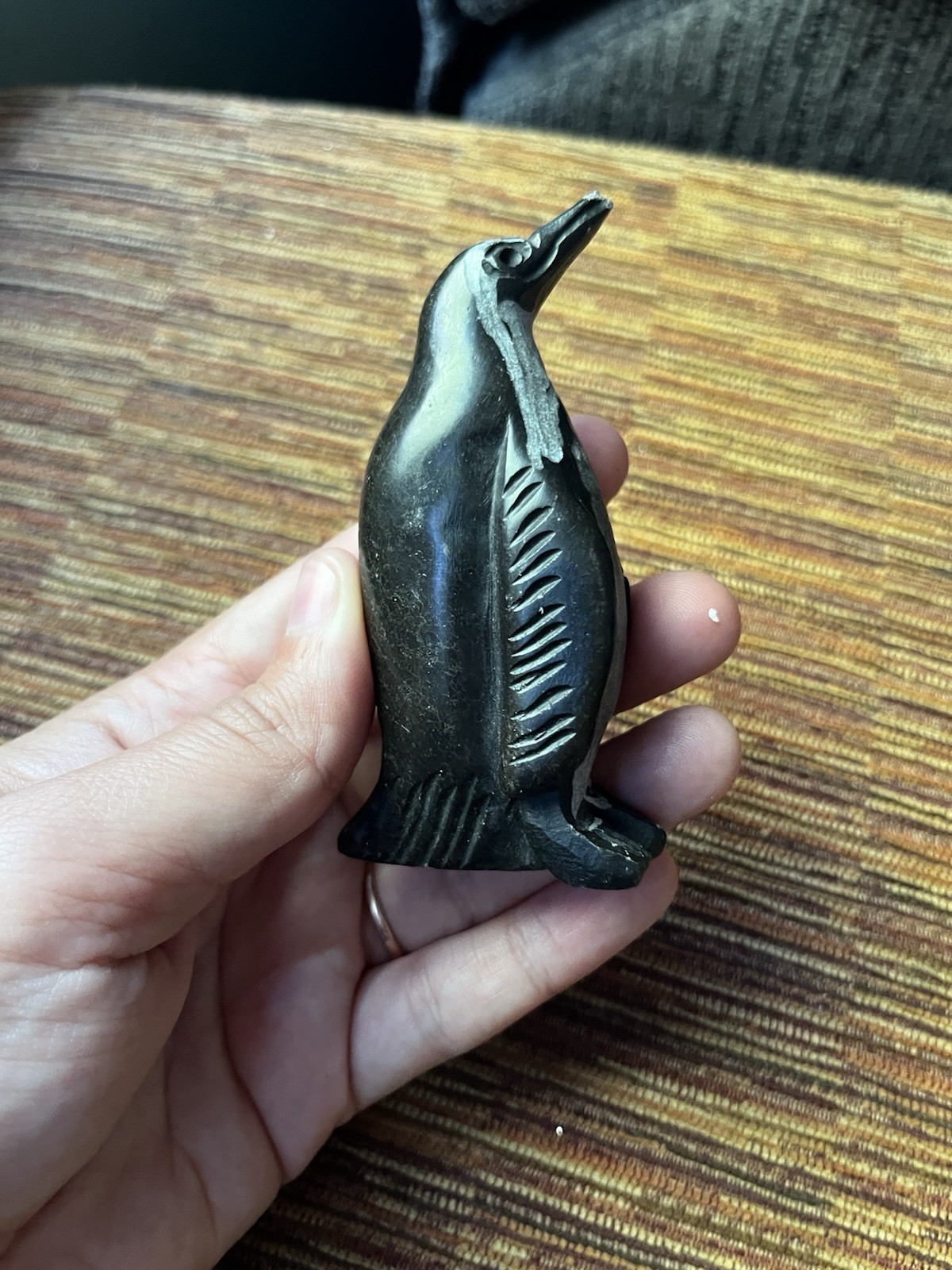 Inuit Art Soap Stone Hand Carved Penguin 3.75” Vintage Unsigned
