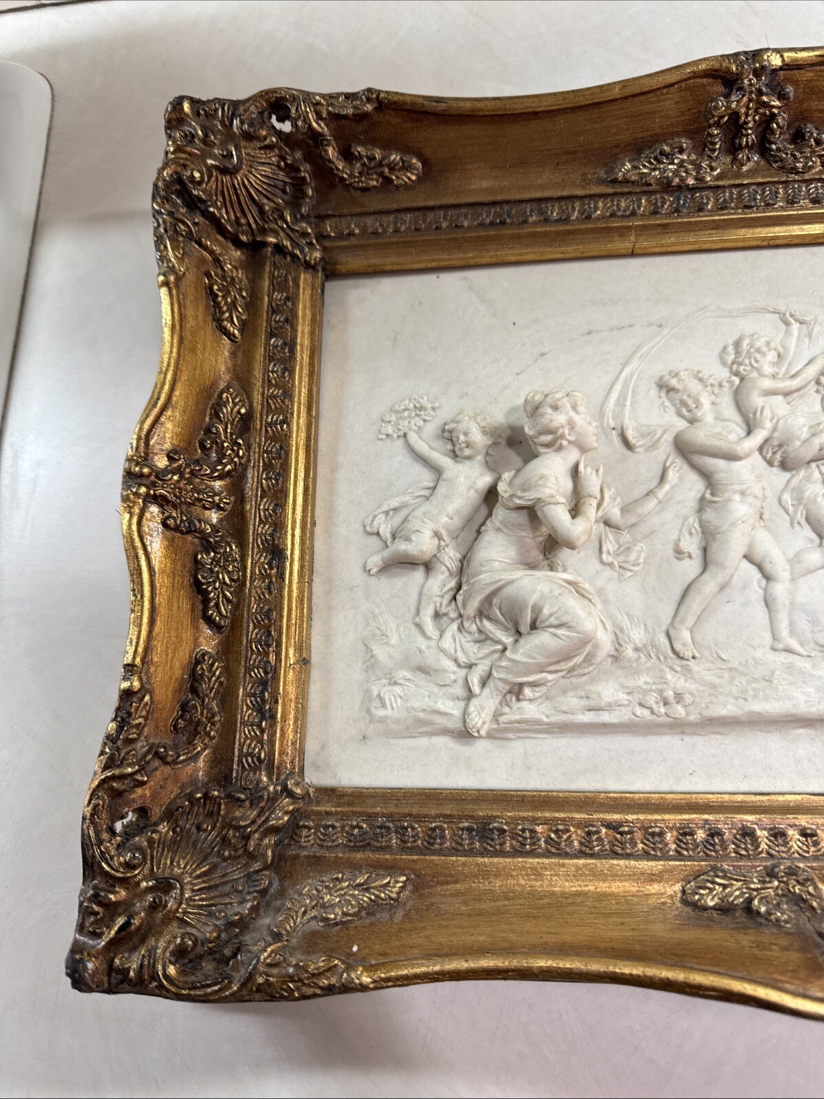 L D Myers 1882 Marble Frieze In Gold Ornate Frame