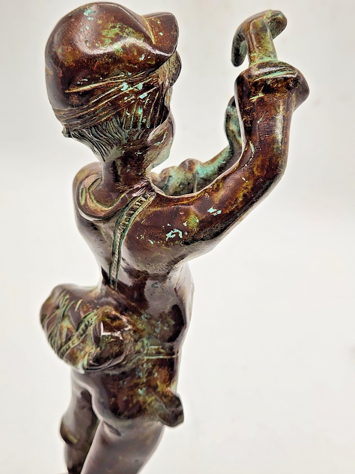 Rancoulet Style Bronze Statue of Boy w/Fish –
