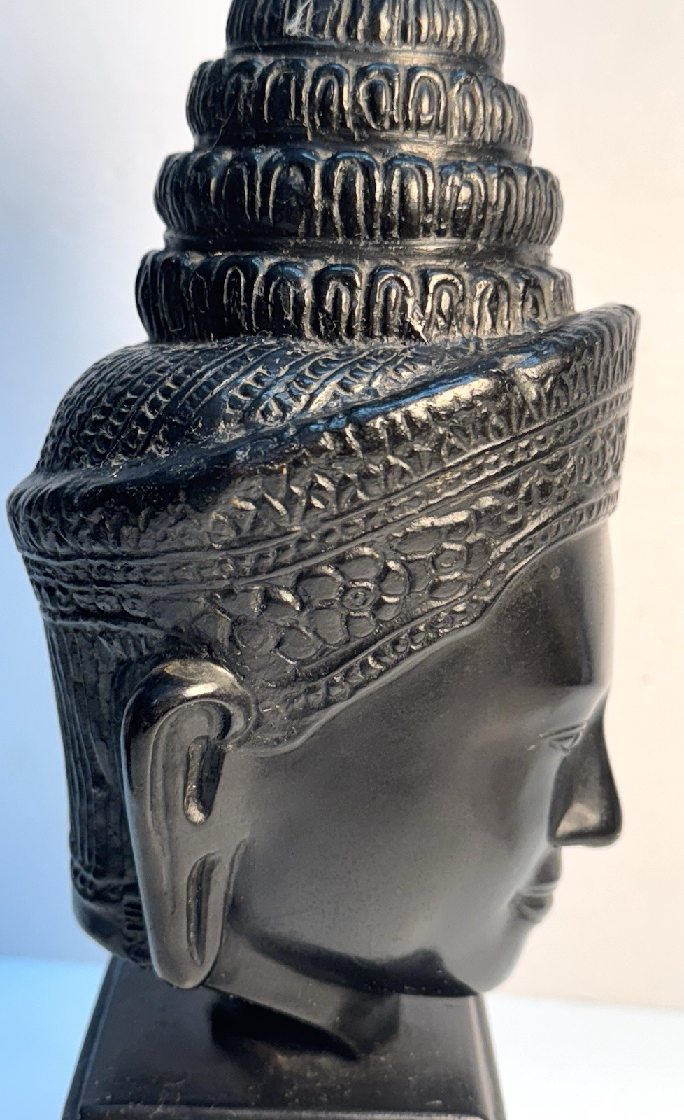 Ngyuen Thanh Le MCM Vietnamese Heavy Bronze Bust Sculpture Traditional Headdress