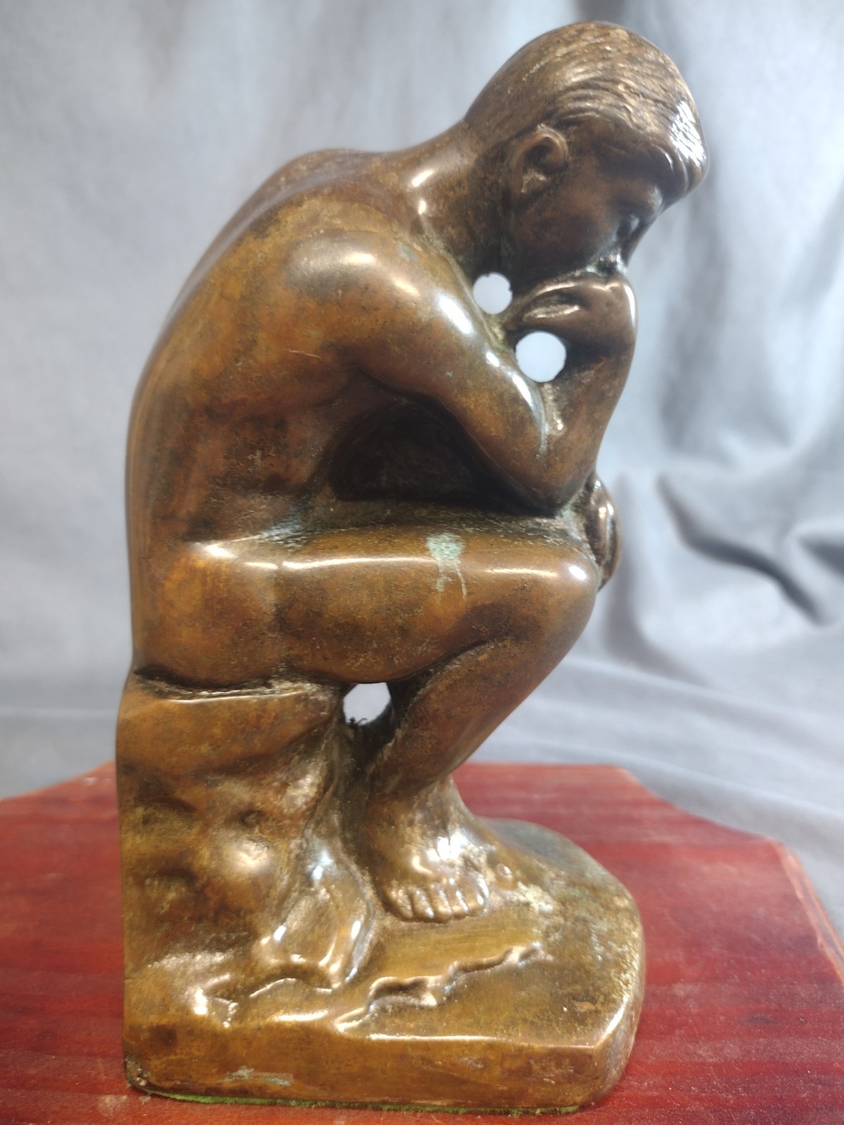 MCM Auguste Rodin The Thinker Statue Heavy Cast Bronze Alloy Seated Man Sculptur