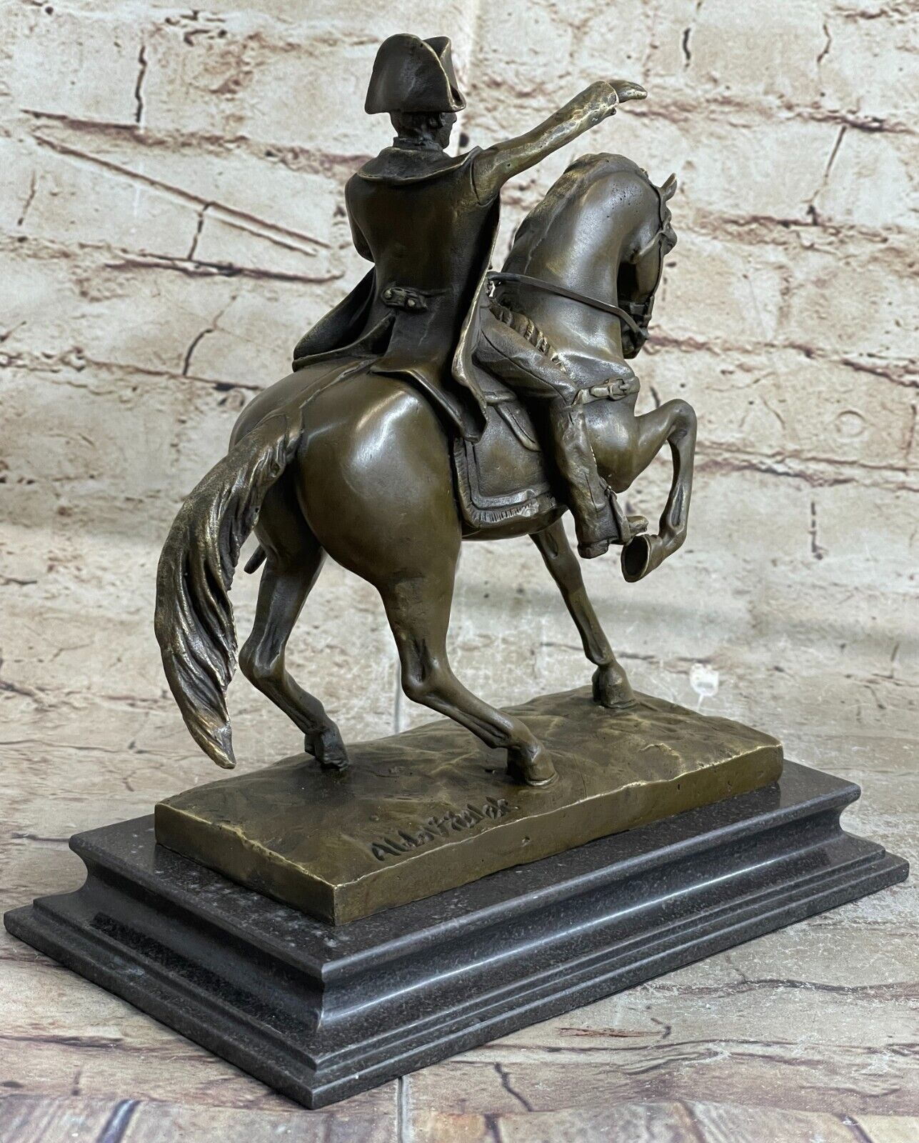 Handcrafted General Great Soldier Napoleon Bonaparte Bronze Sculpture Marble NR