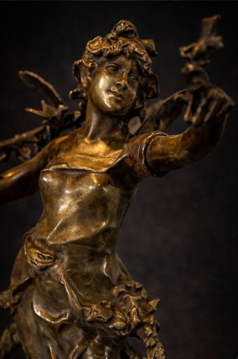 Nymphe des Bois – French Art Nouveau Bronze by L. Moreau