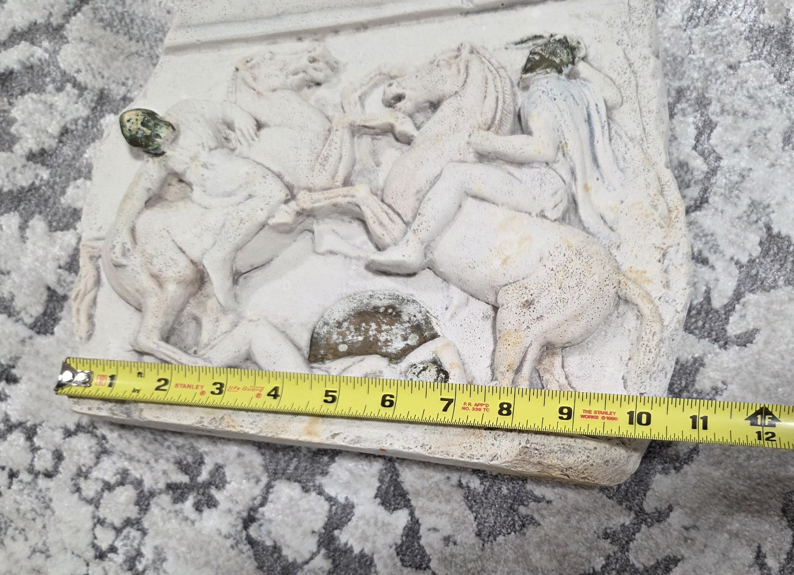 Ancient Greek Hercules Battle Relief Sculpture Classical Roman Panel Wall Decor