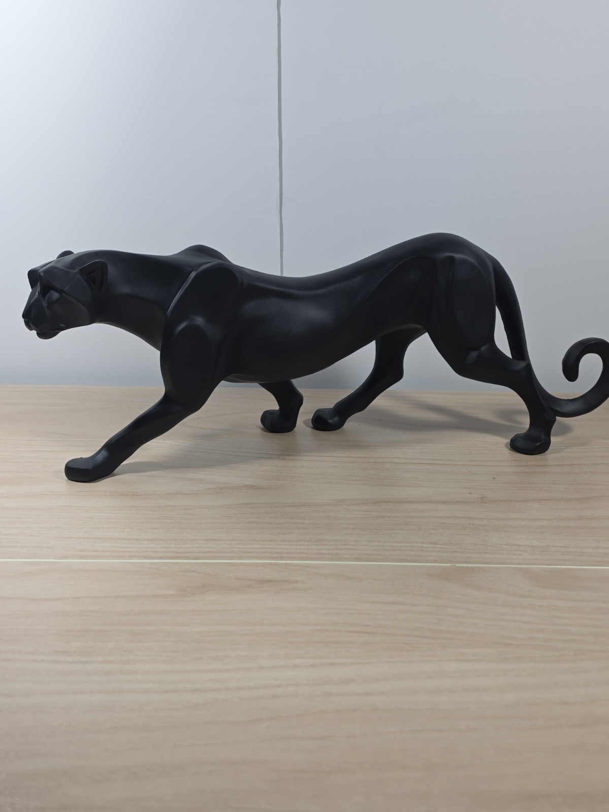 Large Modern Stalking Black Panther Statue Sculpture 17”