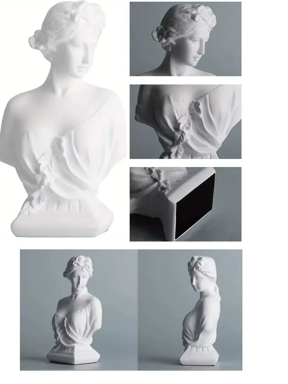 12&Prime; Classical Maiden Bust Statue Young Woman Sculpture Modern Home Office Decor
