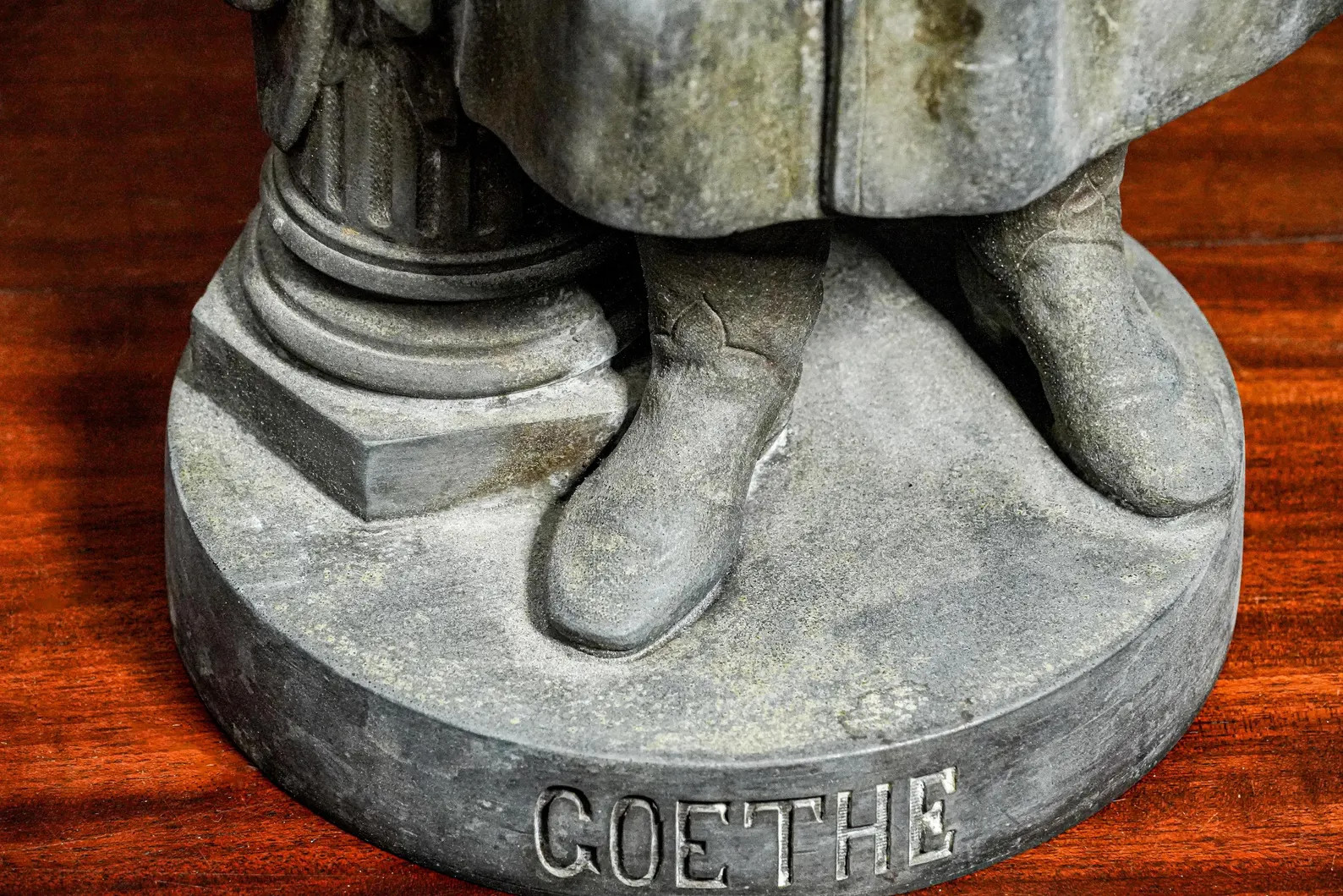 Impressive Large Spelter Metal Antique Victorian Statue Sculpture Goethe