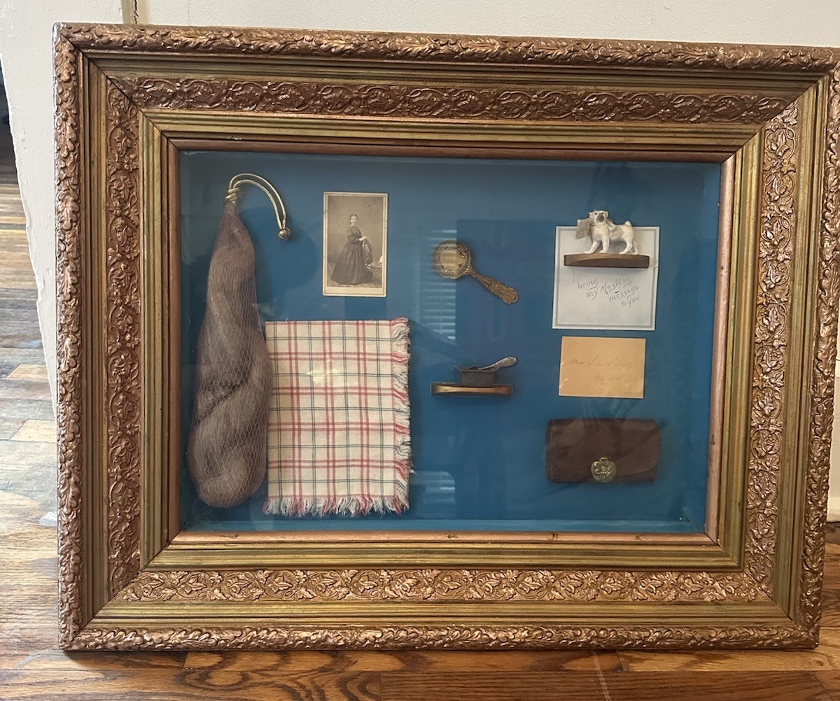 Haunted? Victorian Era Shadowbox Mourning Sentimental Hair Art Piece 1907