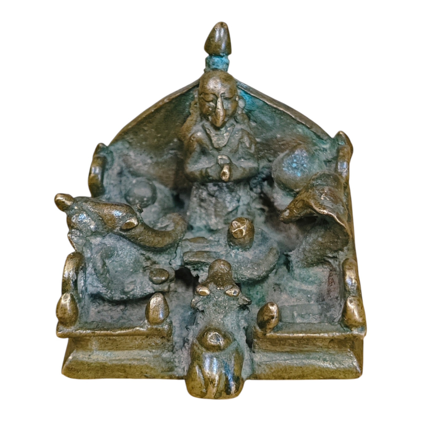1800&rsquo;s Old Vintage Antique Brass Fine Shiva Family Very Rare Statue / Figure
