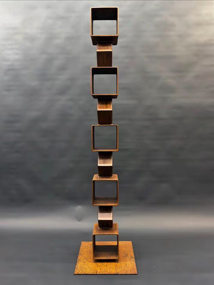 Handcrafted Large Modern Metal Garden Sculpture Rusted Steel Indoor Outdoor Art