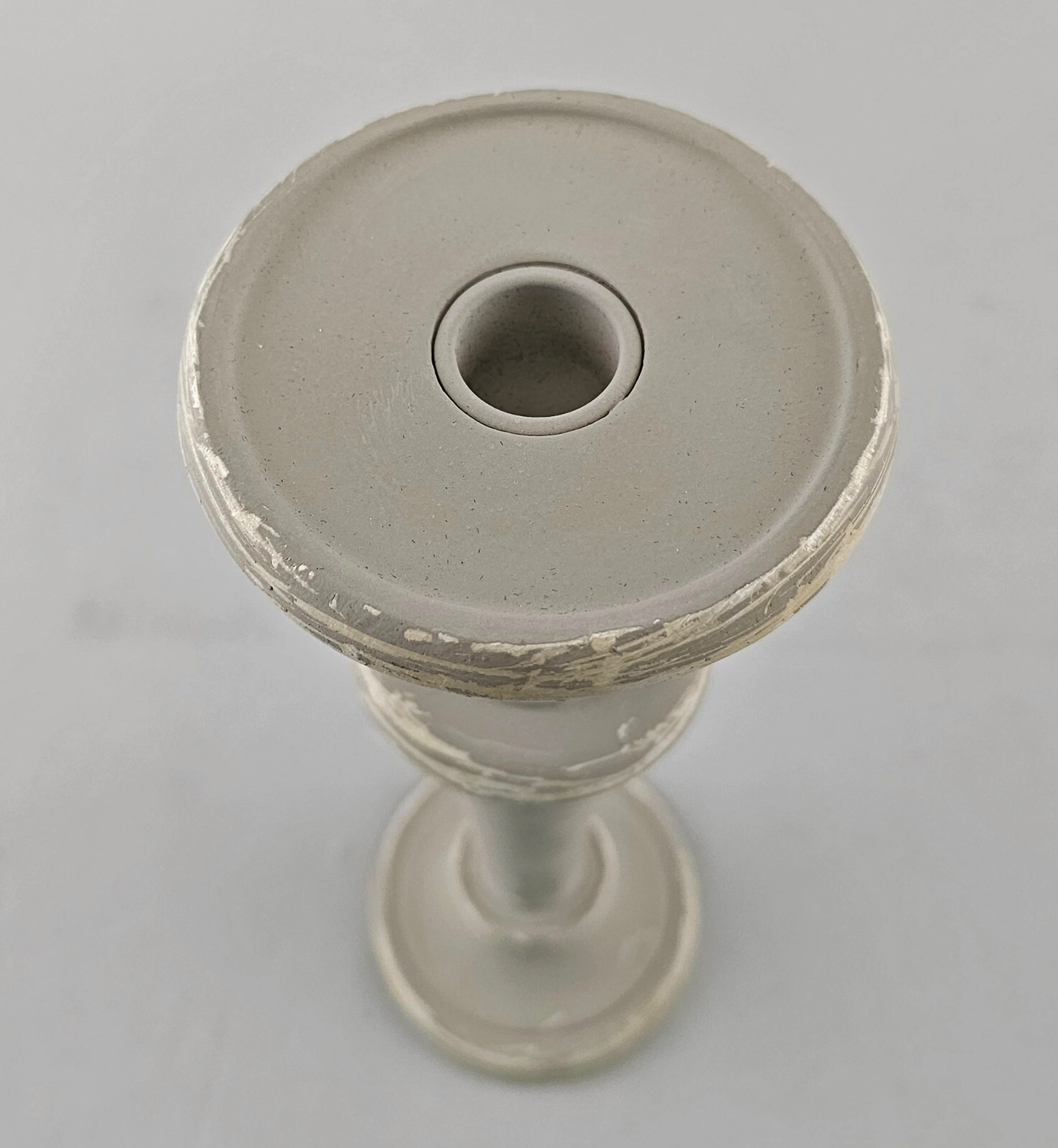 9934467 Candle Vintage Resin Chandelier Gray Shabby Chic 3 7/8×10 5/8in