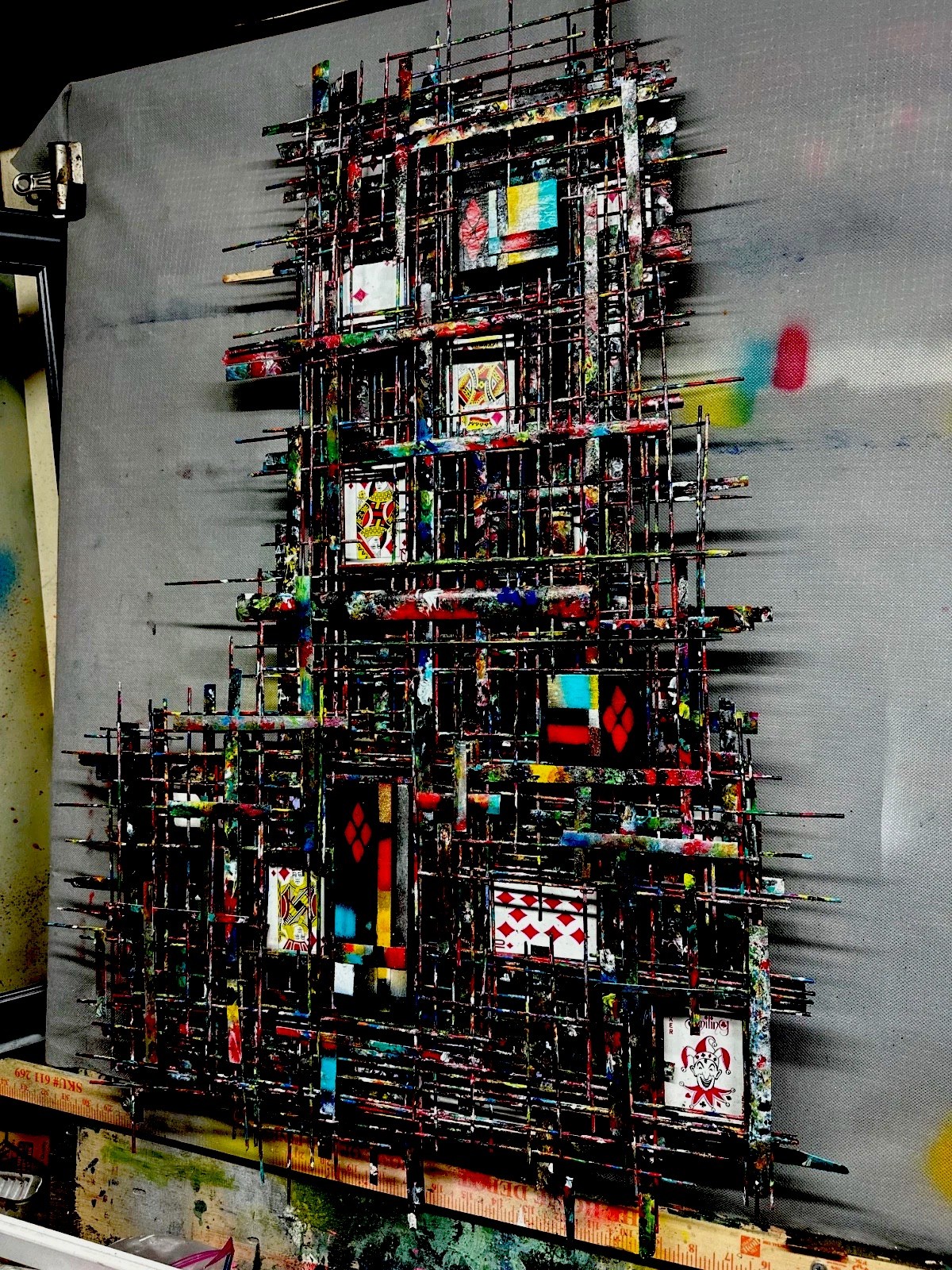 Art sculpture 3D abstract mixed media wall art OOAK Freestylelyle #3OAS