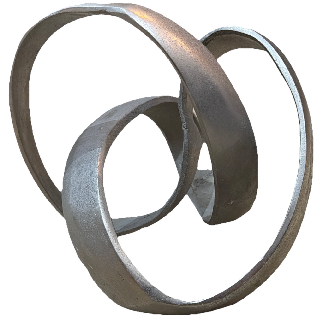 Vintage Contemporary Handcrafted Silver Metal Spiral Art Sculpture 7.5”x 8”