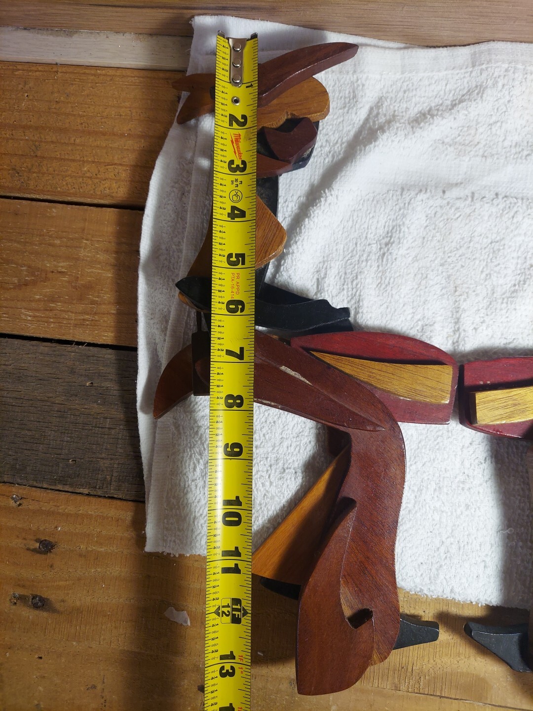 2 Rare Wooden Wall Sculpture 13.5&Prime; X 7&Prime; Multi Color Wood ( Moving Pieces) Read