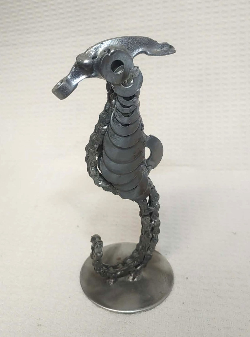 seahorse steel welded art unique