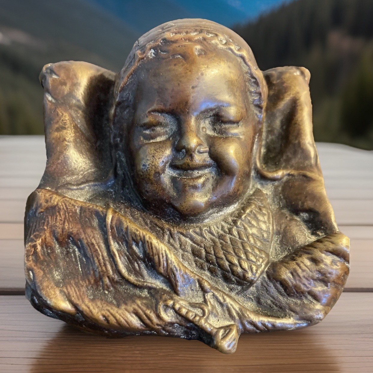 Antique Bronze Sculptures ANTONIN AIGON Signed – Laughing Baby Crying Baby c1885