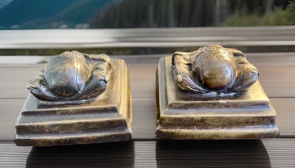 Antique Bronze Sculptures ANTONIN AIGON Signed – Laughing Baby Crying Baby c1885