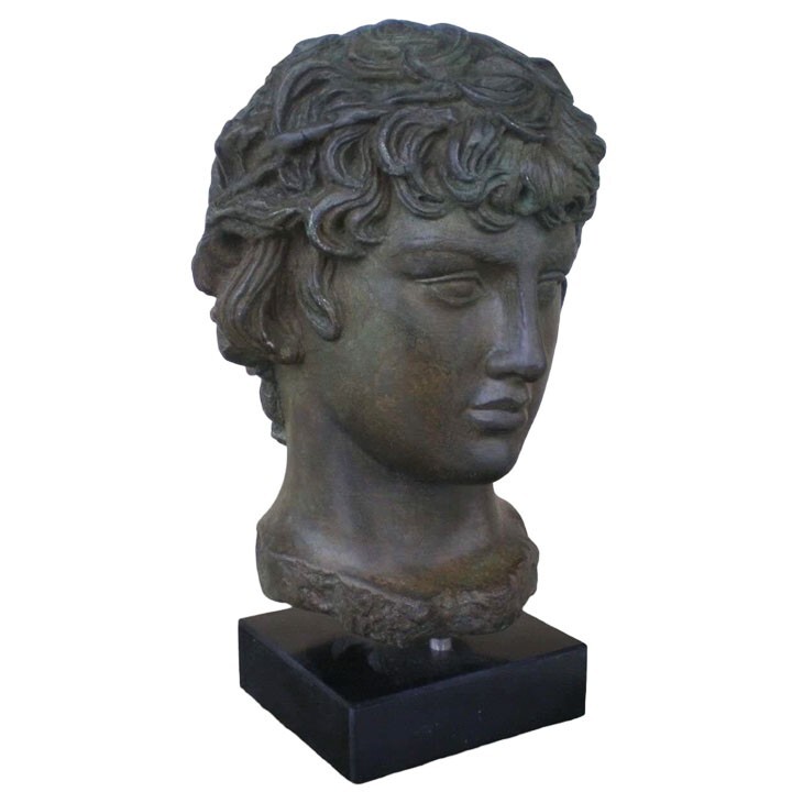 Antinous quality sculpture handmade plaster artifact bronze effect color
