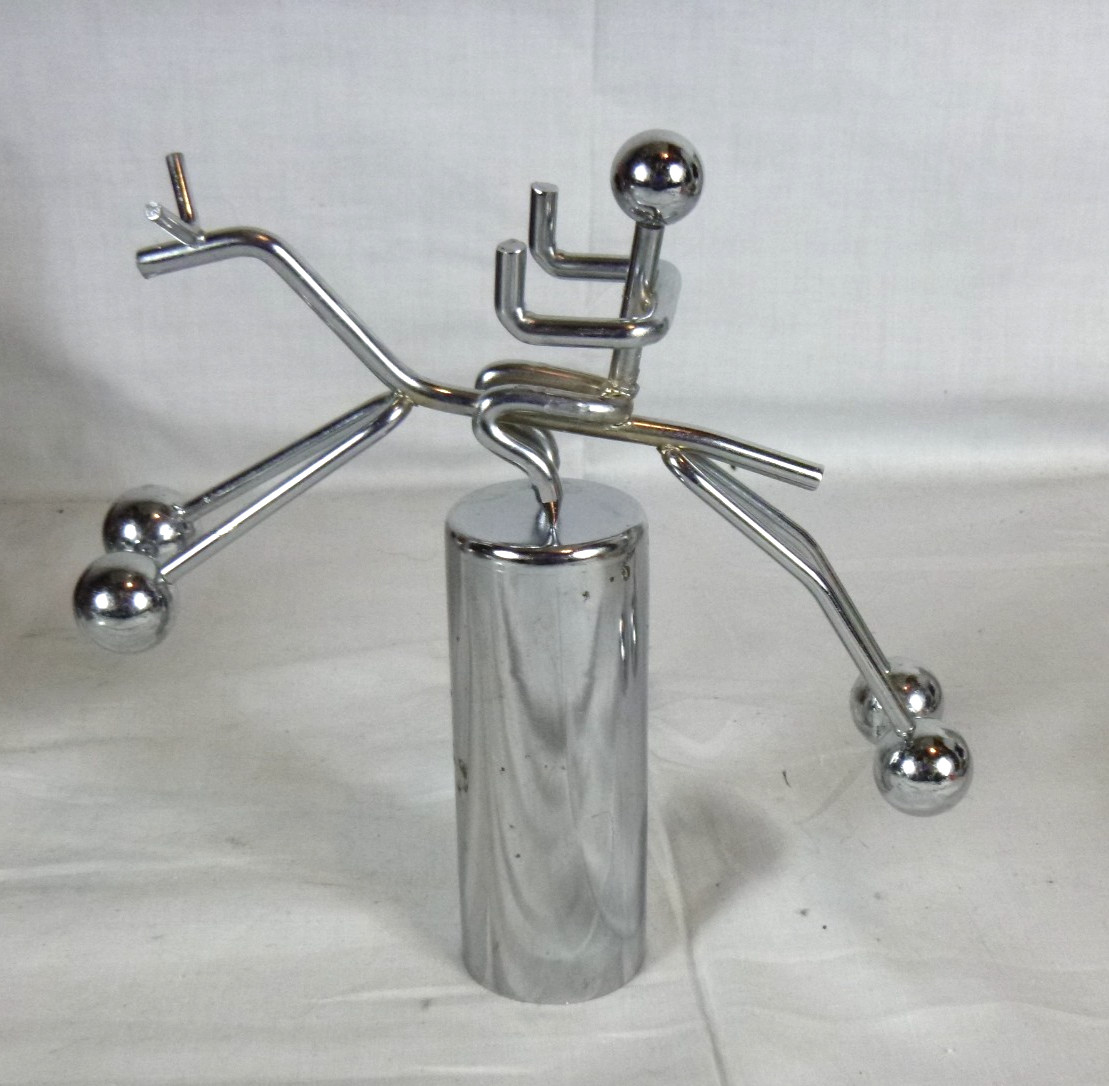 Vtg 70s Kinetic Wire Balance Art Sculpture Horse & Rider Equestrian 7&Prime; H x 6.5&Prime;