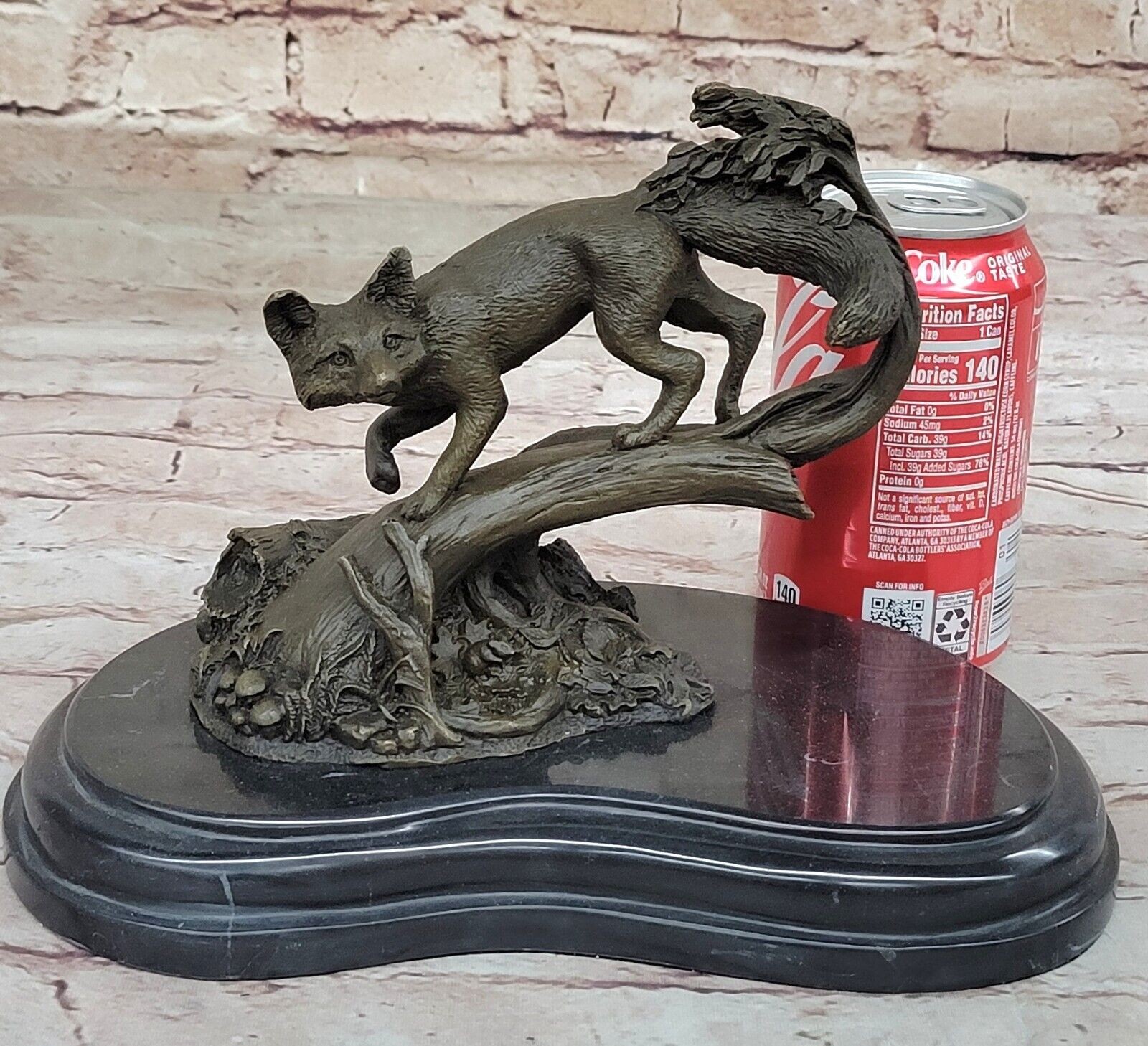 Fox Bronze on Prowl Garden Outdoor Lawn Sculpture made by Lost Wax Method