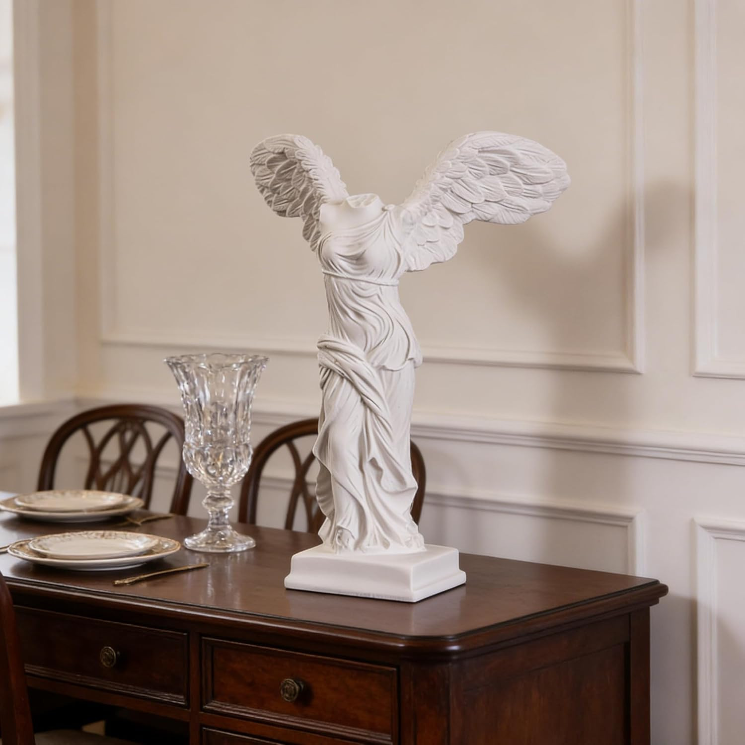 Winged Victory of Samothrace Bust Statue for Home and Office Decor, 5.1
