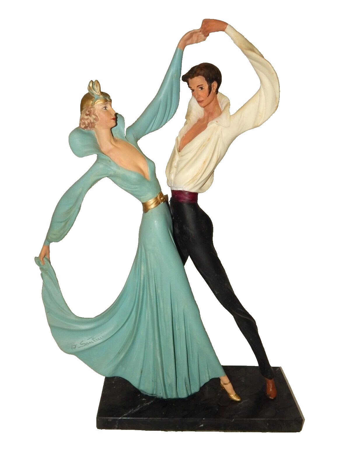 Santini Art Deco Dancing Couple Eleganza Italian Statue