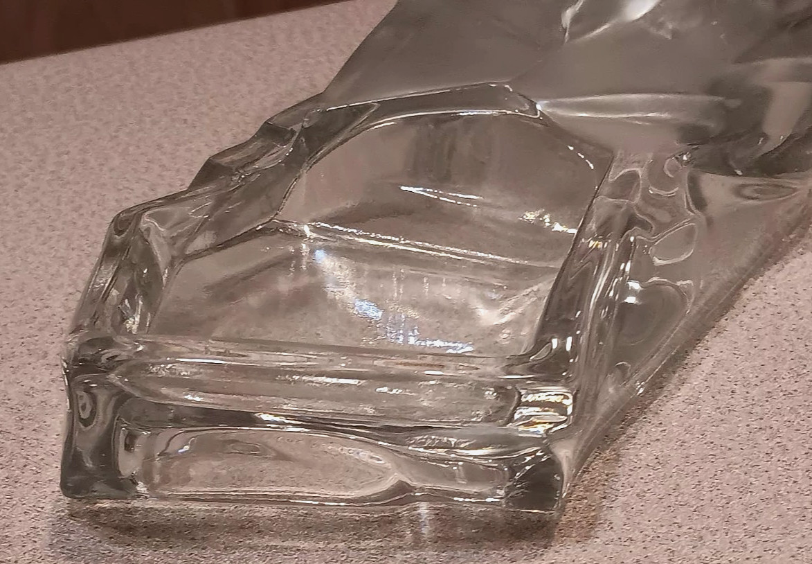 Vintage 1930s POLAR BEAR Ashtray Clear Pressed Glass Czech Art Deco ZENTNER